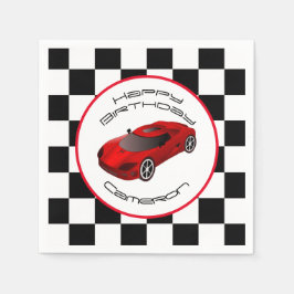 Red Race Car | Aangepaste geboortedag Servet
