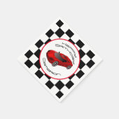 Red Race Car | Aangepaste geboortedag Servet (Hoek)