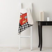 Red Race Car Black White, gecheckt op vlag Kindere Sherpa Deken (In situ)