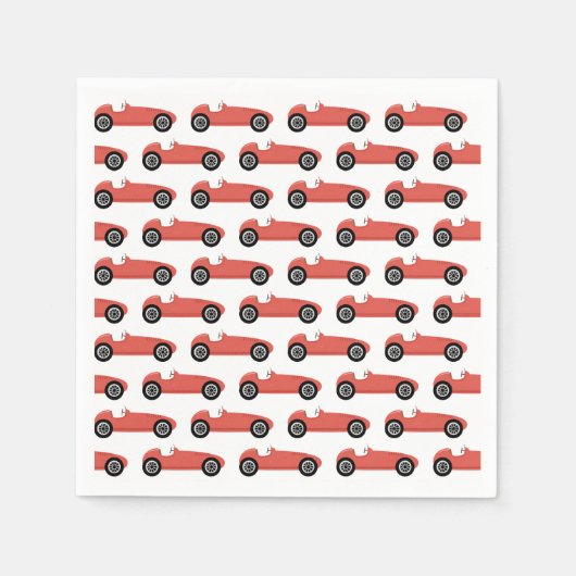 Red Race Car Boy Racing Two Fast Birthday Party Servet (Voorkant)