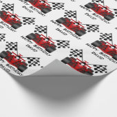 Red Race Car Cadeaupapier (Hoek)
