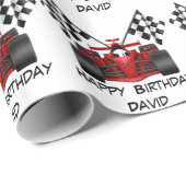 Red Race Car Cadeaupapier (Rol Hoek)