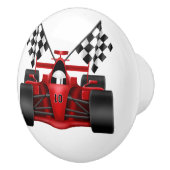 Red Race Car Keramische Knop (Rechts)