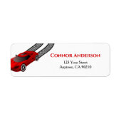 Red Race Car | Kinder retouradres Etiket (Voorkant)