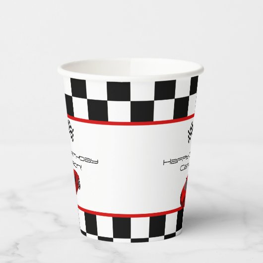 Red Race Car | Kinderen van Birthday Papieren Bekers (Links)