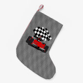 Red Race Car Kleine Kerstsok (Voorkant (Hangend))