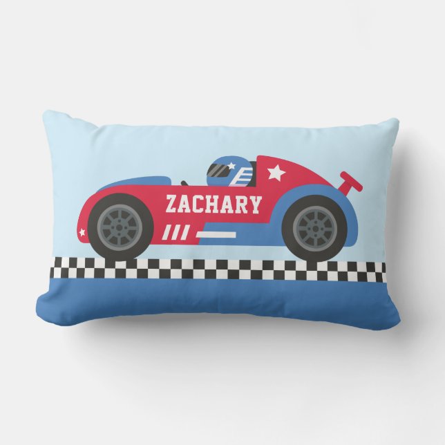 Red Race Car Racer Boy Room Decor Kussen (Voorkant)