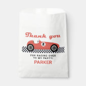 Red Race Car Racing Birthday Bedankzakje (Voorkant)