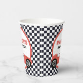 Red Race Car Racing Birthday Papieren Bekers (Rechts)