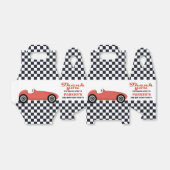Red Race Car Racing Birthday Party gecheckt Bedankdoosjes (Uitgevouwen)