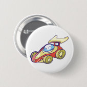 Red Race Car Ronde Button 5,7 Cm (Voorkant /achterkant)