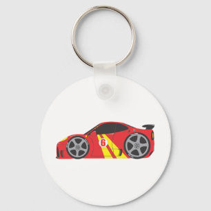 Red Race Car Sleutelhanger