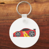 Red Race Car Sleutelhanger (Voorkant)