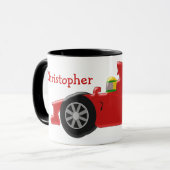 Red Racing Auto Voeg gewoon naam toe Mok (Voorkant links)