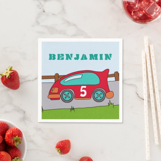 Red Racing Car Birthday Party Servetten (Insitu)