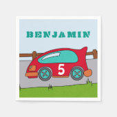 Red Racing Car Birthday Party Servetten (Voorkant)