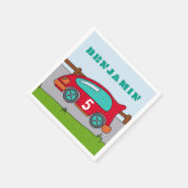 Red Racing Car Birthday Party Servetten (Hoek)