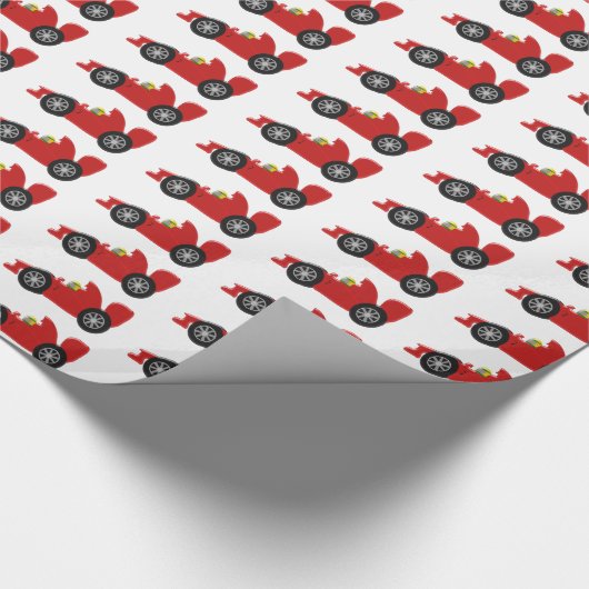 Red Racing Car Cadeaupapier (Hoek)