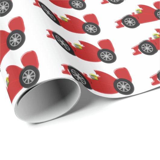 Red Racing Car Cadeaupapier (Rol Hoek)