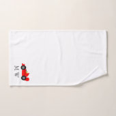 Red Racing Car Design Monogrammed Bad Handdoek (Handdoek)