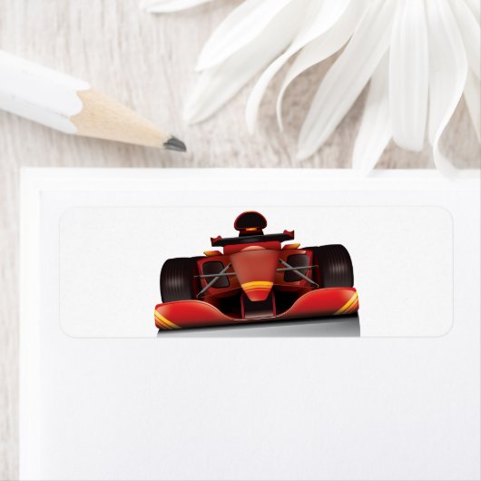 Red Racing Car Etiket (Insitu)