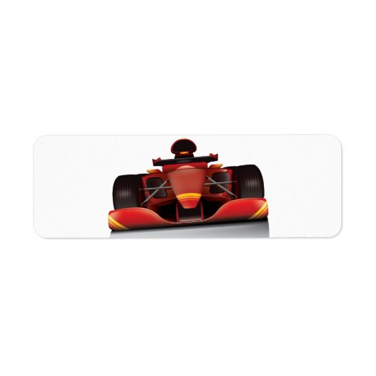 Red Racing Car Etiket (Voorkant)