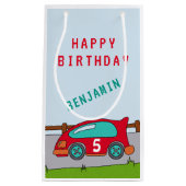 Red Racing Car Gelukkige Verjaardag Klein Cadeauzakje (Voorkant)