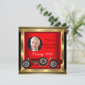  Red Racing Car Mans 60e verjaardag Foto Kaart (Staand voorkant)