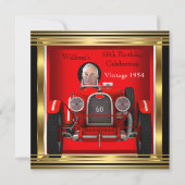  Red Racing Car Mans 60th Birthday Foto 2 Kaart (Voorkant)