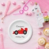 Red Racing Car Papieren Bordje (Feest)