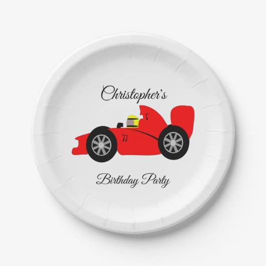 Red Racing Car Papieren Bordje (Voorkant)