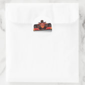 Red Racing Car Ronde Sticker (Tas)