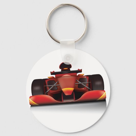 Red Racing Car Sleutelhanger (Voorkant)