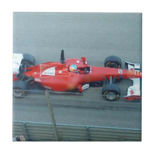 Red Racing Car Tile Tegeltje (Voorkant)
