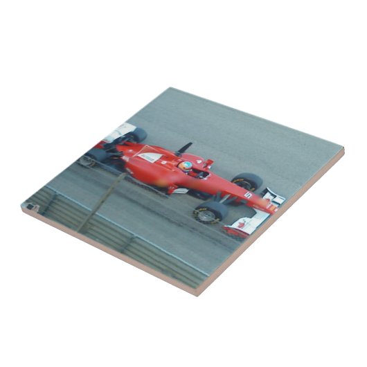 Red Racing Car Tile Tegeltje (Zijkant)