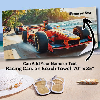 Red Racing Cars op het zand Strandlaken