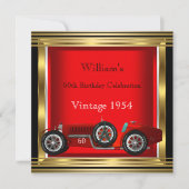  Red Racing Mans 60th Birthday Party 2 Kaart (Voorkant)