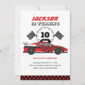 Red Racing Race Kinder Boys Birthday Kaart (Voorkant)