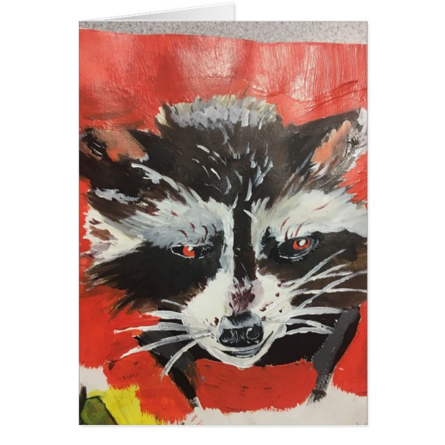 Red Racoon Artistic Painting (Voorkant)