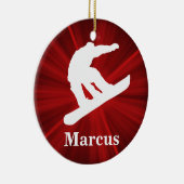 Red Radiance Personalized Snowboarding Ornament (Rechts)