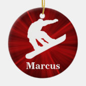 Red Radiance Personalized Snowboarding Ornament (Voorkant)