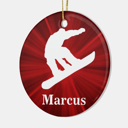 Red Radiance Personalized Snowboarding Ornament (Links)