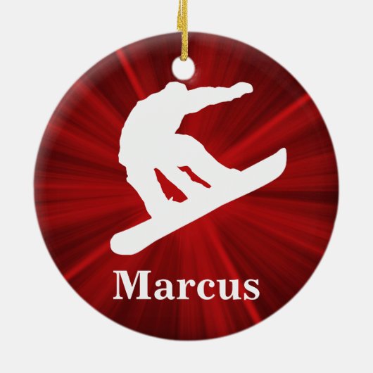 Red Radiance Personalized Snowboarding Ornament (Achterkant)