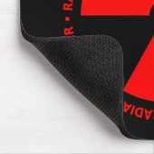 Red Radiation Symbol Mousepad Muismat (Hoek)