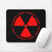 Red Radiation Symbol Mousepad Muismat (Met muis)