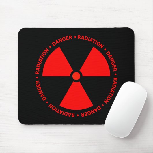 Red Radiation Symbol Mousepad Muismat (Met muis)