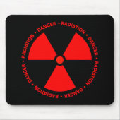Red Radiation Symbol Mousepad Muismat (Voorkant)