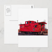 Red Railroad Caboose Briefkaart (Voorkant / Achterkant)