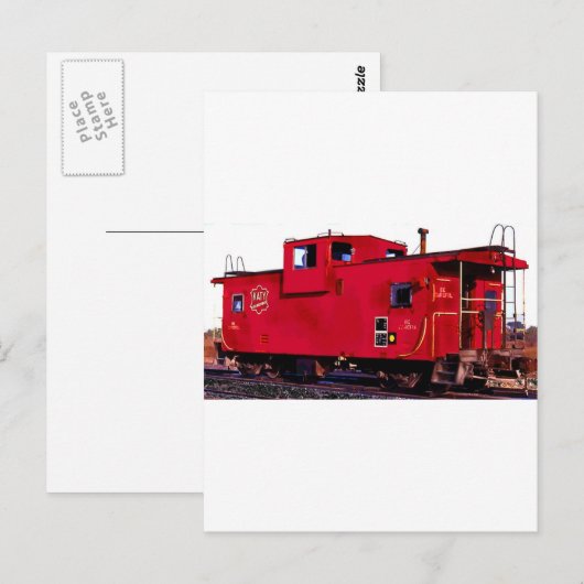 Red Railroad Caboose Briefkaart (Voorkant / Achterkant)