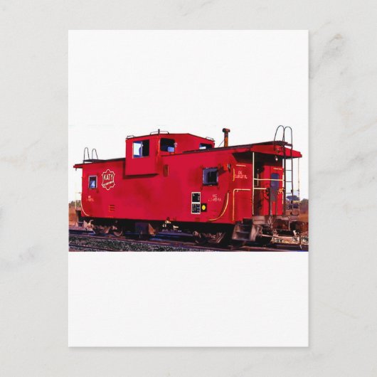 Red Railroad Caboose Briefkaart (Voorkant)